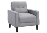 506783 Bowen Upholstered Track Arm Tufted Accent Chair Grey
