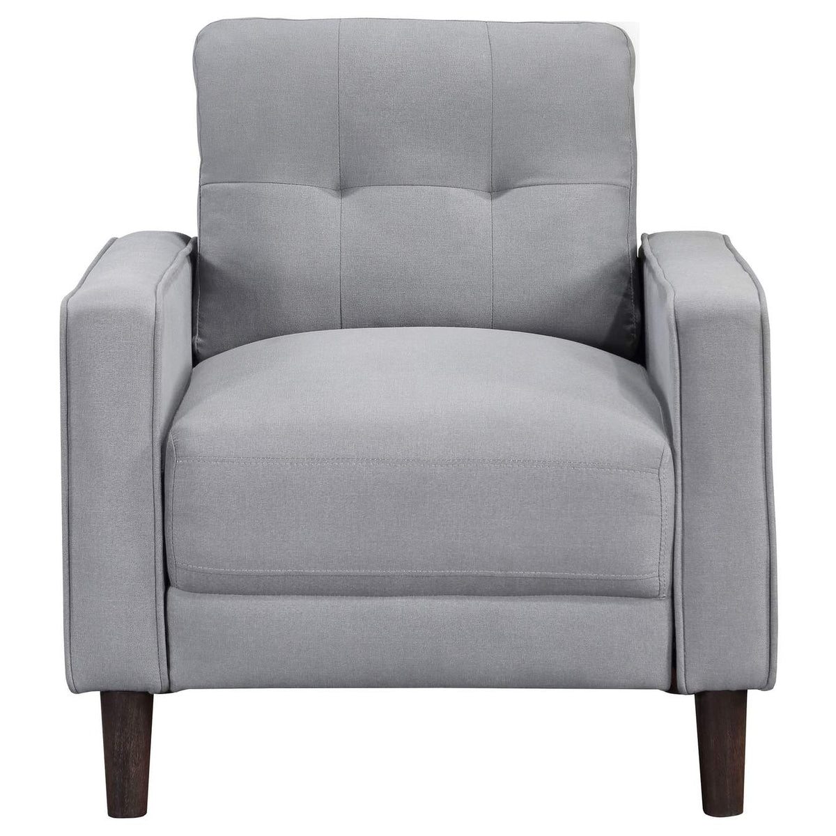 506783 Bowen Upholstered Track Arm Tufted Accent Chair Grey