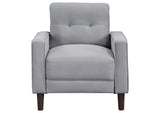 506783 Bowen Upholstered Track Arm Tufted Accent Chair Grey