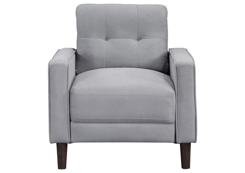506783 Bowen Upholstered Track Arm Tufted Accent Chair Grey