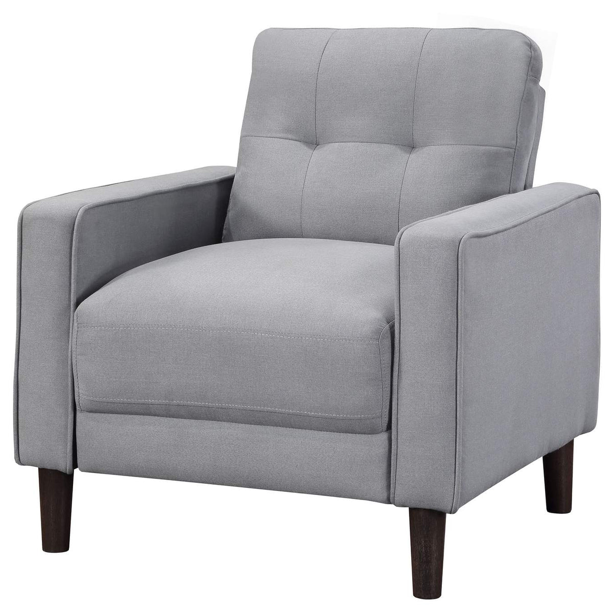 506783 Bowen Upholstered Track Arm Tufted Accent Chair Grey
