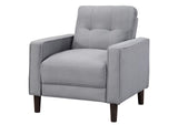 506783 Bowen Upholstered Track Arm Tufted Accent Chair Grey