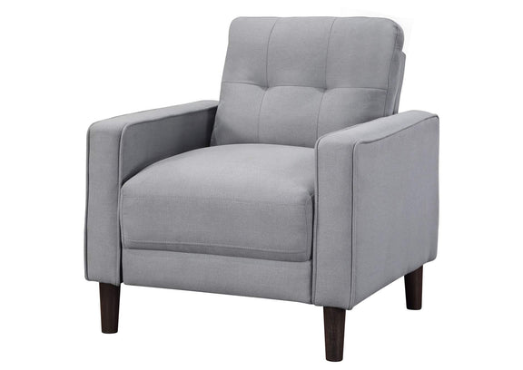 506783 Bowen Upholstered Track Arm Tufted Accent Chair Grey