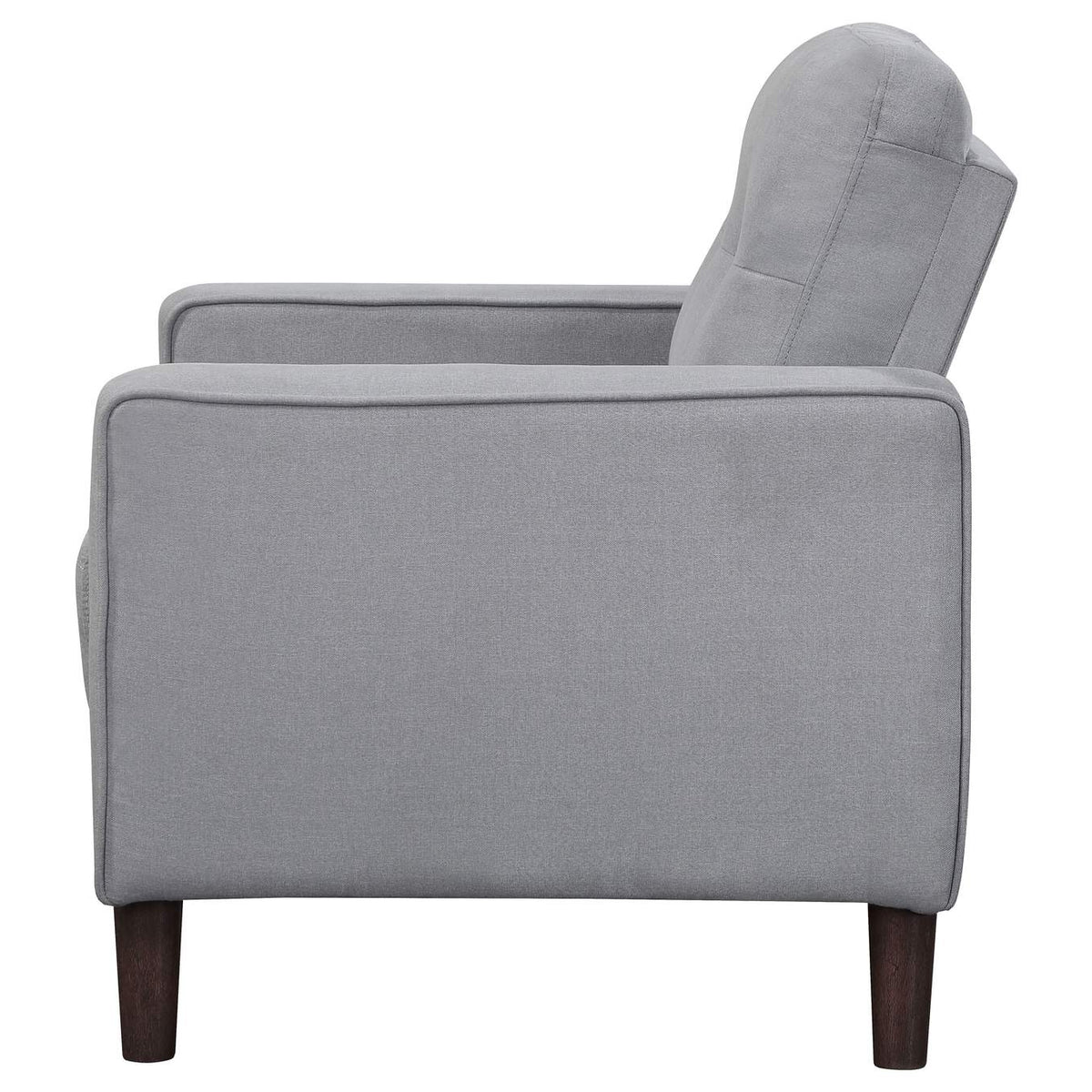 506783 Bowen Upholstered Track Arm Tufted Accent Chair Grey