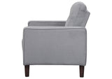 506783 Bowen Upholstered Track Arm Tufted Accent Chair Grey