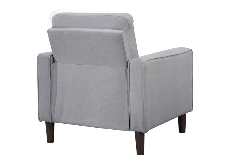 506783 Bowen Upholstered Track Arm Tufted Accent Chair Grey