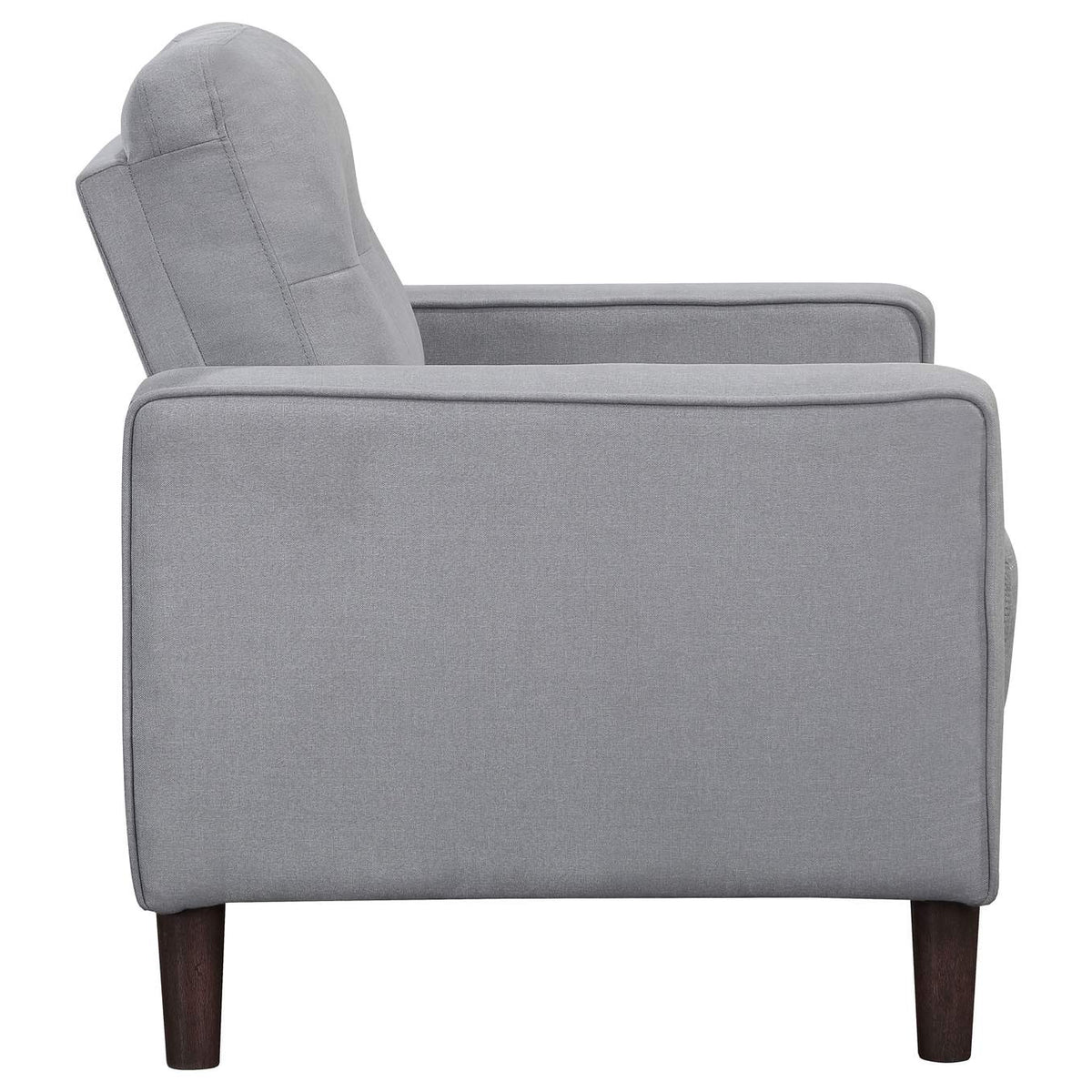 506783 Bowen Upholstered Track Arm Tufted Accent Chair Grey