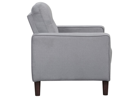 506783 Bowen Upholstered Track Arm Tufted Accent Chair Grey