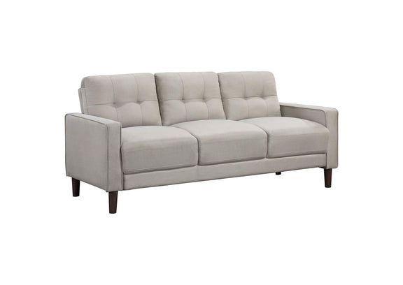 506785 Bowen Upholstered Track Arm Tufted Sofa Beige