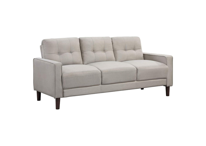 506785 Bowen Upholstered Track Arm Tufted Sofa Beige