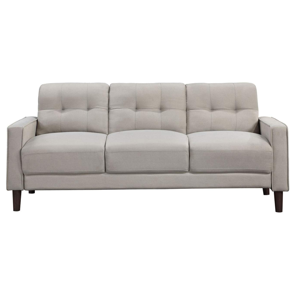 506785 Bowen Upholstered Track Arm Tufted Sofa Beige