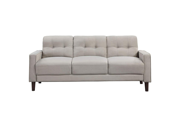 506785 Bowen Upholstered Track Arm Tufted Sofa Beige