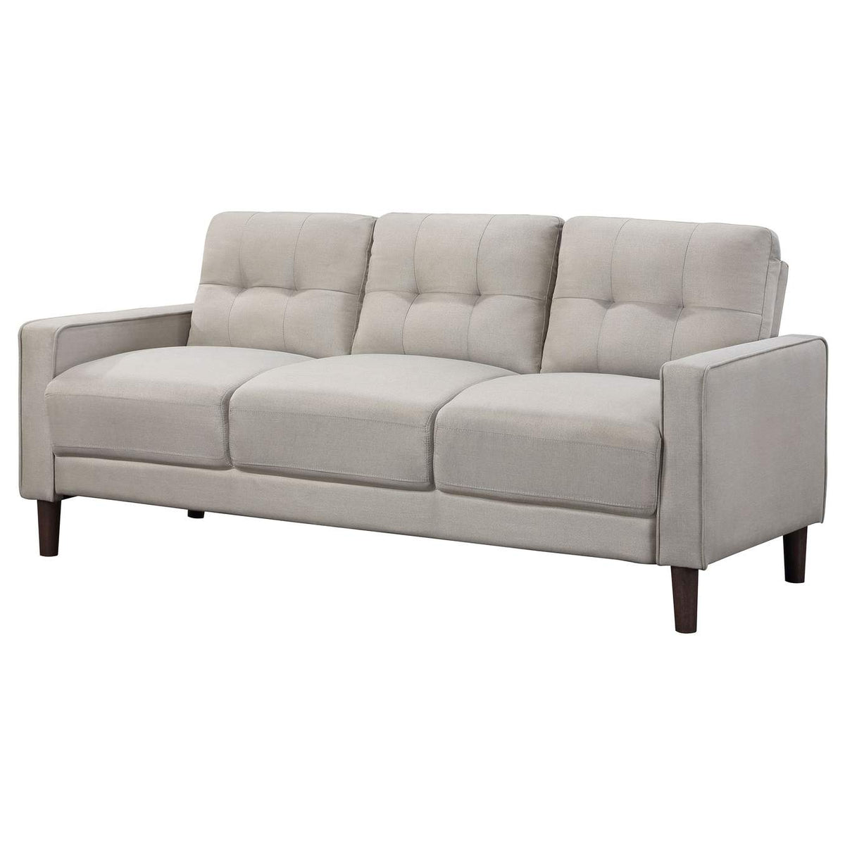 506785 Bowen Upholstered Track Arm Tufted Sofa Beige