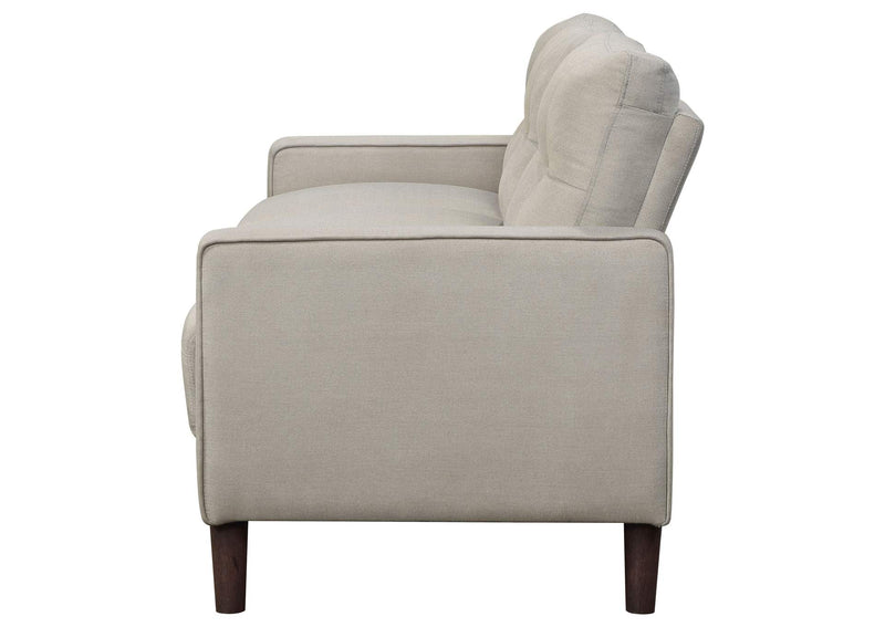 506785 Bowen Upholstered Track Arm Tufted Sofa Beige
