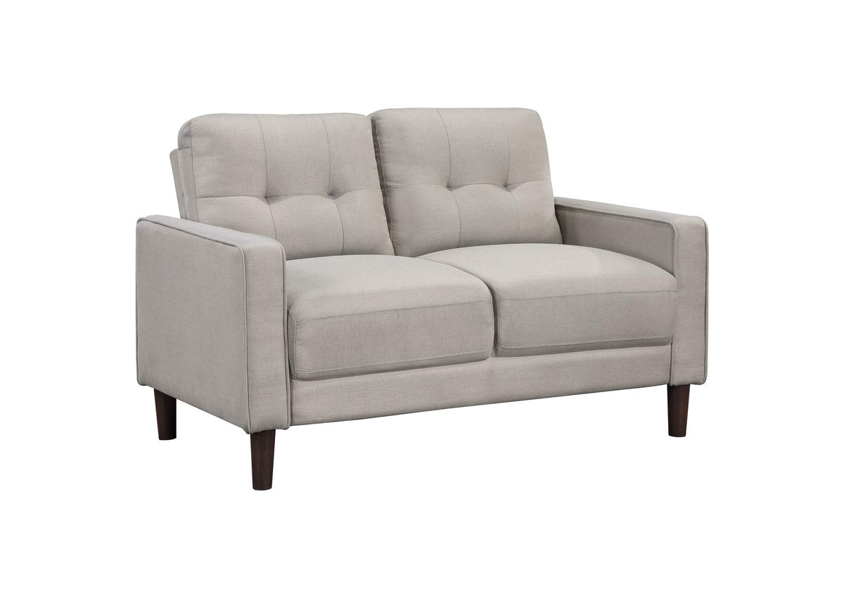 506786 Bowen Upholstered Track Arm Tufted Loveseat Beige