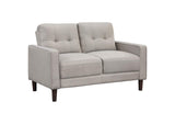 506786 Bowen Upholstered Track Arm Tufted Loveseat Beige