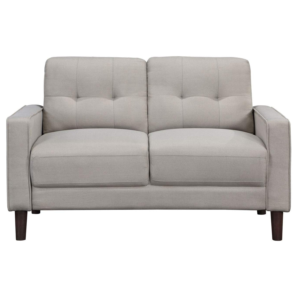 506786 Bowen Upholstered Track Arm Tufted Loveseat Beige