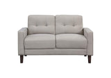 506786 Bowen Upholstered Track Arm Tufted Loveseat Beige
