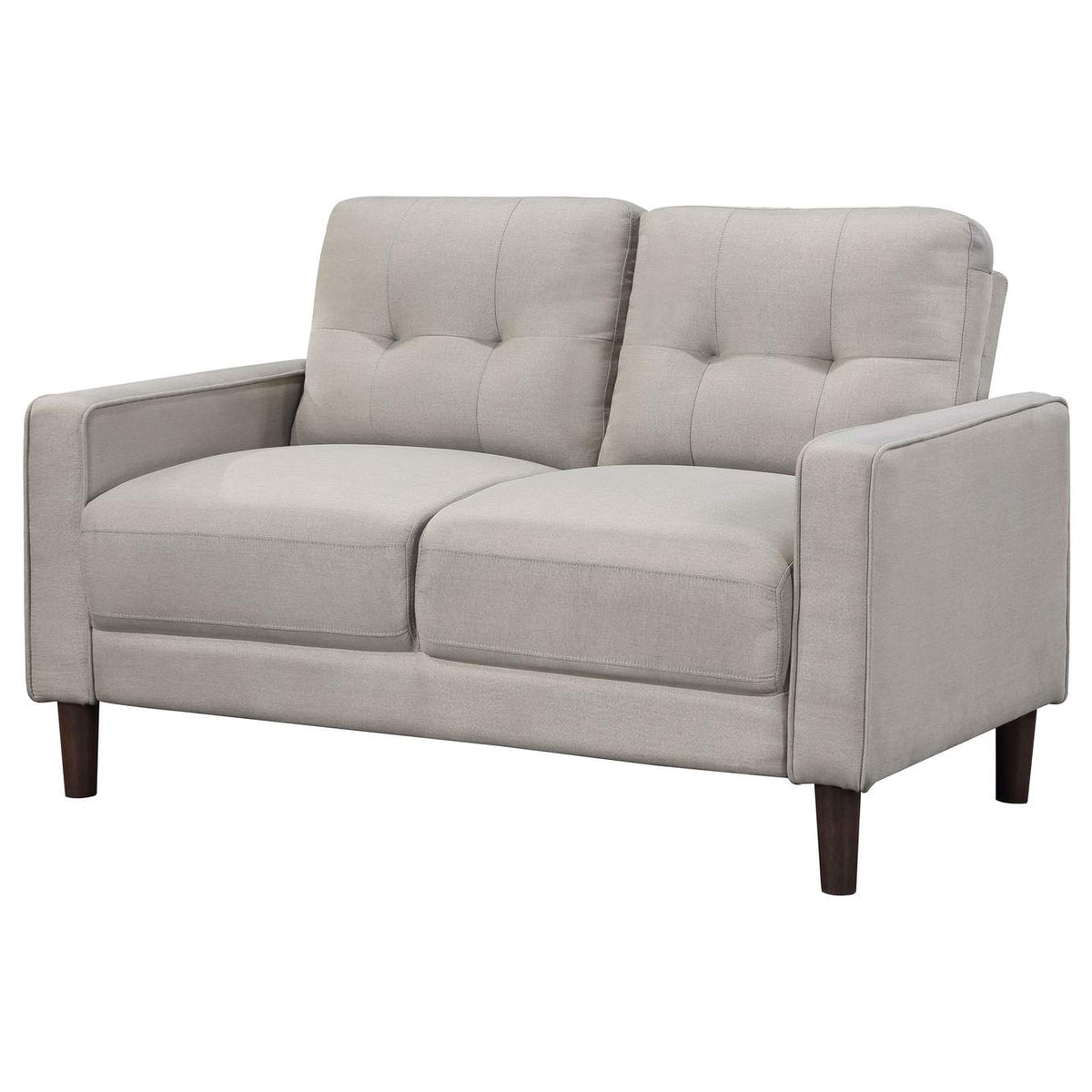 506786 Bowen Upholstered Track Arm Tufted Loveseat Beige
