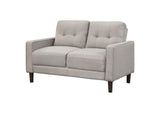 506786 Bowen Upholstered Track Arm Tufted Loveseat Beige
