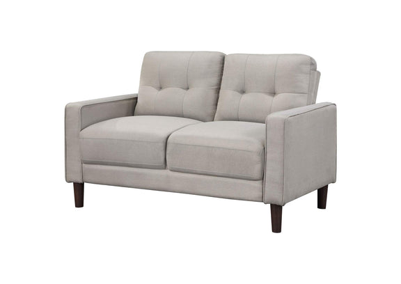 506786 Bowen Upholstered Track Arm Tufted Loveseat Beige