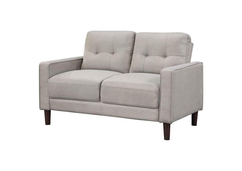 506786 Bowen Upholstered Track Arm Tufted Loveseat Beige