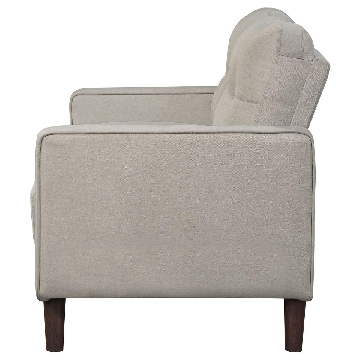 506786 Bowen Upholstered Track Arm Tufted Loveseat Beige