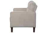 506786 Bowen Upholstered Track Arm Tufted Loveseat Beige