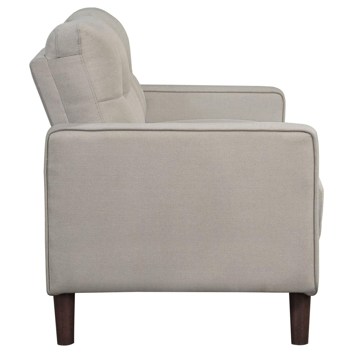 506786 Bowen Upholstered Track Arm Tufted Loveseat Beige