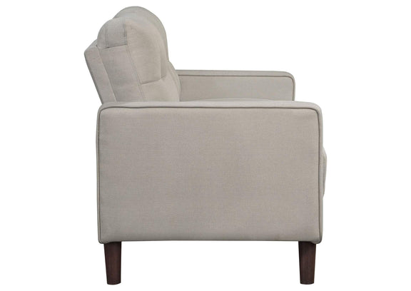 506786 Bowen Upholstered Track Arm Tufted Loveseat Beige