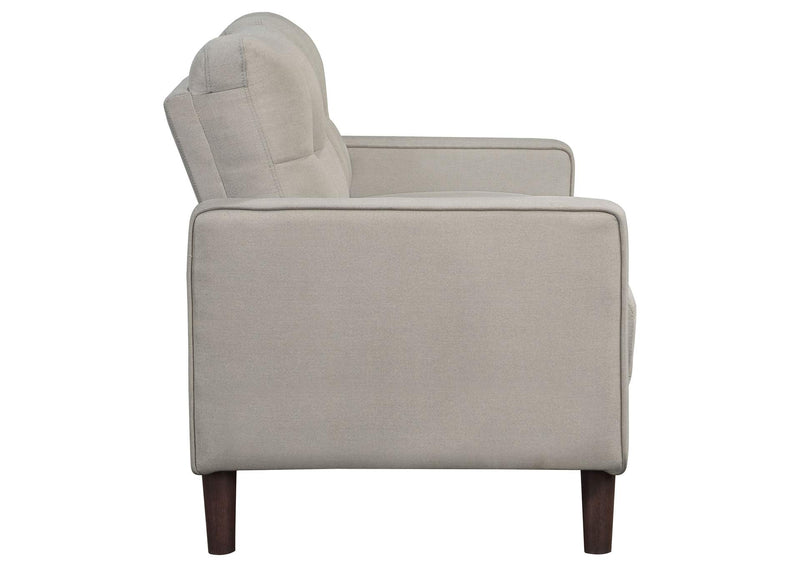 506786 Bowen Upholstered Track Arm Tufted Loveseat Beige