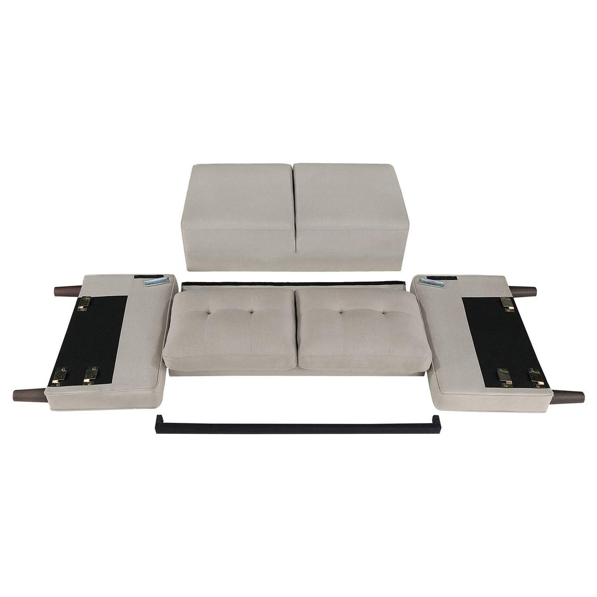 506786 Bowen Upholstered Track Arm Tufted Loveseat Beige