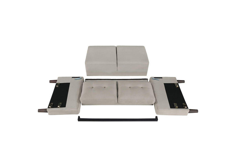 506786 Bowen Upholstered Track Arm Tufted Loveseat Beige