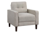 506787 Bowen Upholstered Track Arm Tufted Accent Chair Beige