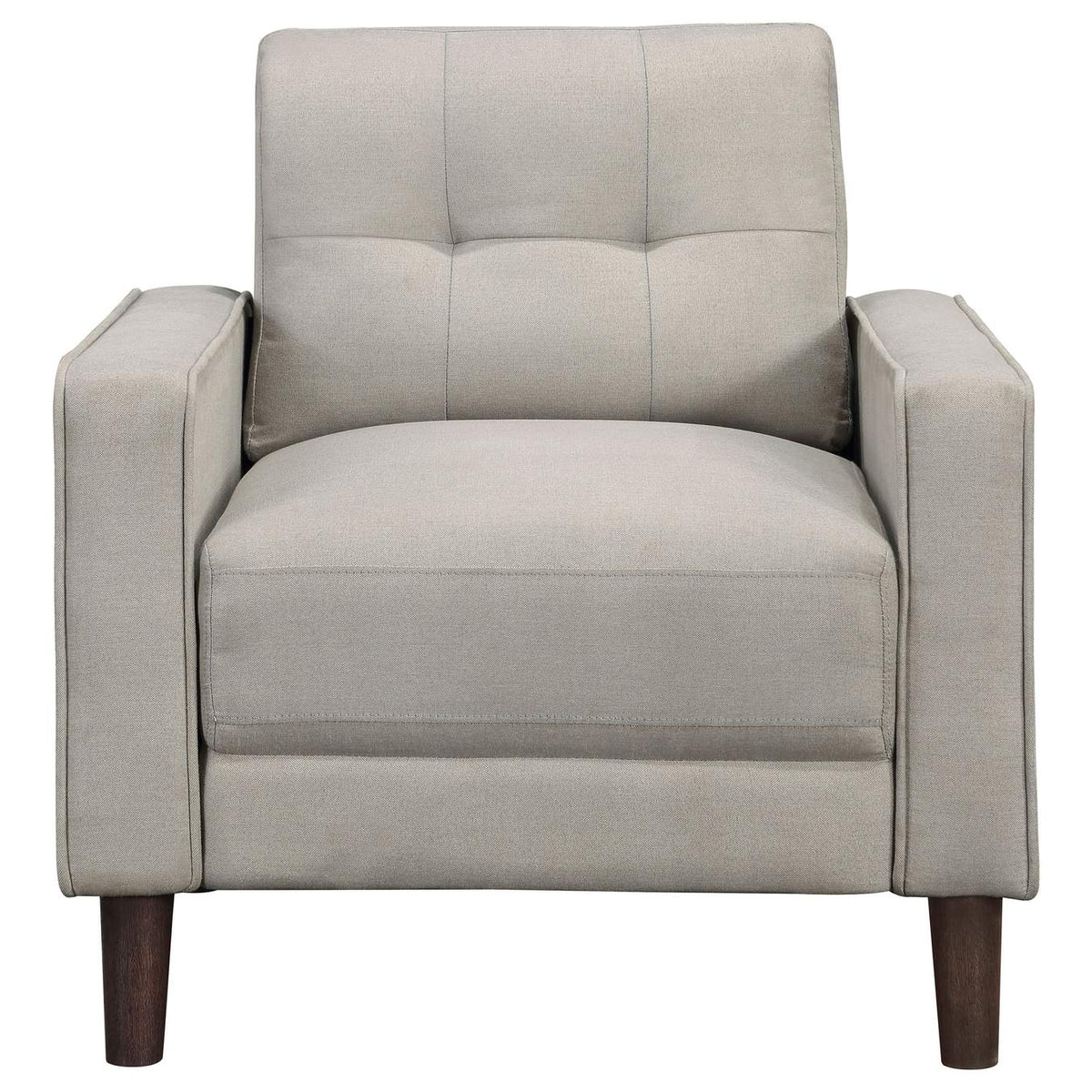 506787 Bowen Upholstered Track Arm Tufted Accent Chair Beige