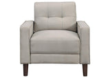 506787 Bowen Upholstered Track Arm Tufted Accent Chair Beige