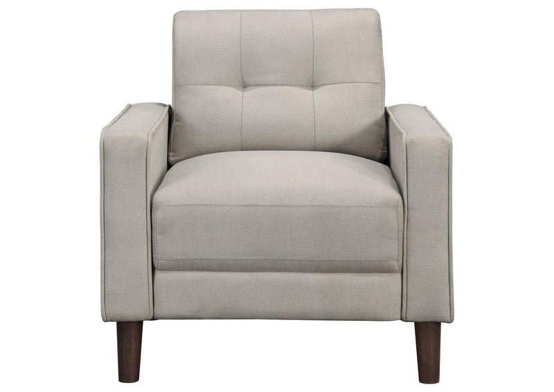 506787 Bowen Upholstered Track Arm Tufted Accent Chair Beige
