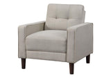 506787 Bowen Upholstered Track Arm Tufted Accent Chair Beige