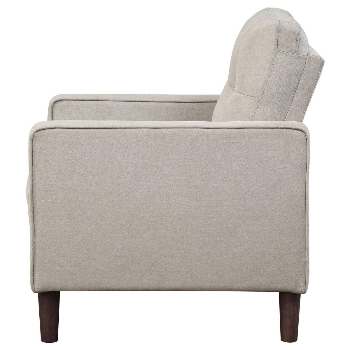 506787 Bowen Upholstered Track Arm Tufted Accent Chair Beige