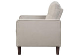 506787 Bowen Upholstered Track Arm Tufted Accent Chair Beige