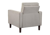 506787 Bowen Upholstered Track Arm Tufted Accent Chair Beige