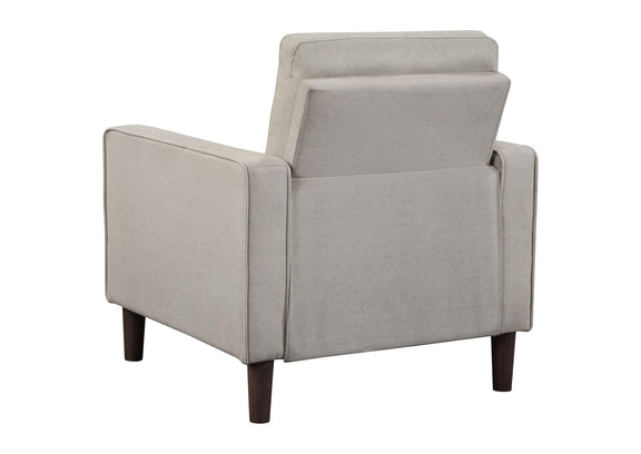 506787 Bowen Upholstered Track Arm Tufted Accent Chair Beige