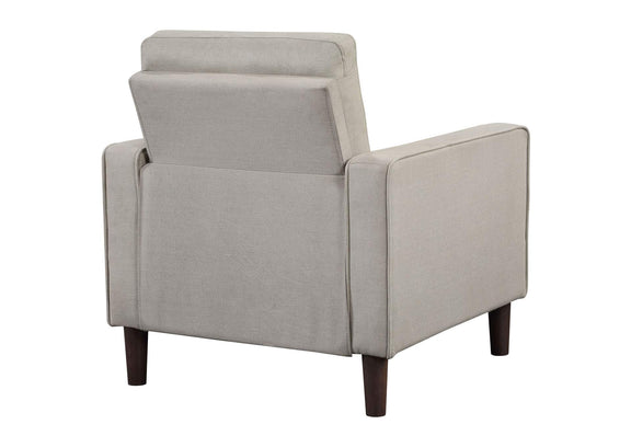 506787 Bowen Upholstered Track Arm Tufted Accent Chair Beige