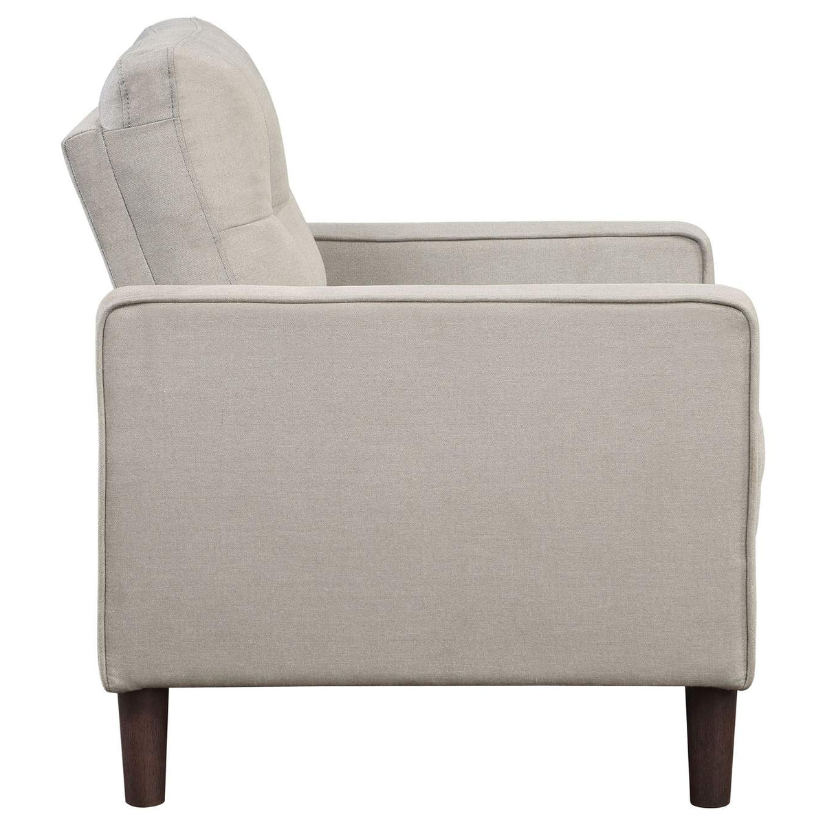 506787 Bowen Upholstered Track Arm Tufted Accent Chair Beige