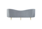 506864-S2 Sophia 2-piece Upholstered Channel Tufted Sofa Set Grey