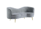 506864-S3 Sophia 3-piece Upholstered Channel Tufted Sofa Set Grey