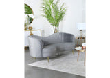 506864 Sophia Upholstered Channel Tufted Sofa Grey