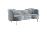 506864 Sophia Upholstered Channel Tufted Sofa Grey