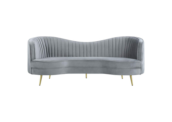 506864 Sophia Upholstered Channel Tufted Sofa Grey