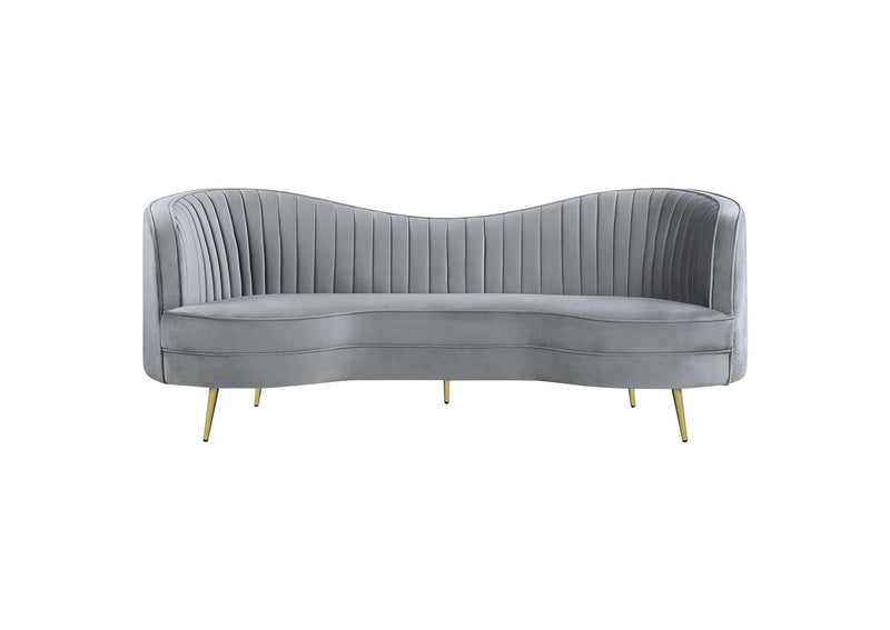 506864 Sophia Upholstered Channel Tufted Sofa Grey